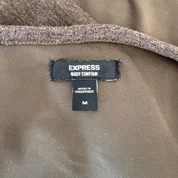 Express Body Contour Corset Boning Tank Top Brown Heathered Scoop Neck Medium - Picture 3 of 4